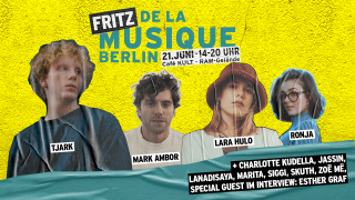 Fritz auf der Fete de la Musique 2024 mit Tjark, Mark Ambor, Lara Hulo und Ronja (Quelle: Pressebilder | Collage: Fritz)