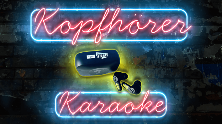 Neonschriftzug "Kopfhörer Karaoke" (Quelle: Fritz)